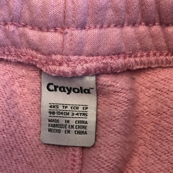 2 Piece Pink Gray Fleece Hoodie Zip Jacket  & Pants Set Crayola Little Girl's 4 - Picture 13 of 15